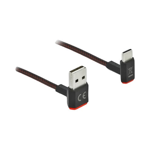 USB kabel DELOCK EASY-USB 2.0 A na USB-C kutni 1.5m (reverzibilni USB-A, 480 Mbps)
