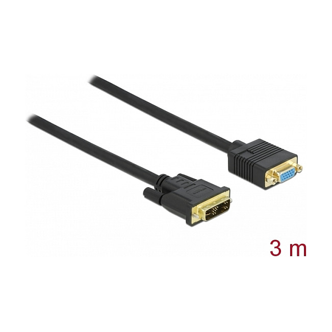 DVI na VGA kabel DELOCK 86754 DVI-A 12+5 (M) na VGA (Ž), 3m-1