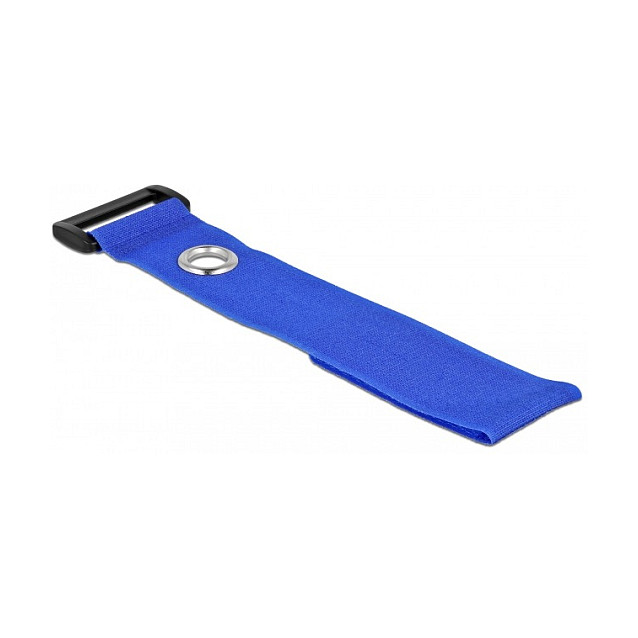 Vezice za kablove DELOCK čičak s omčom i rupom za montažu (280 x 38 mm, plave, 3 kom)-2
