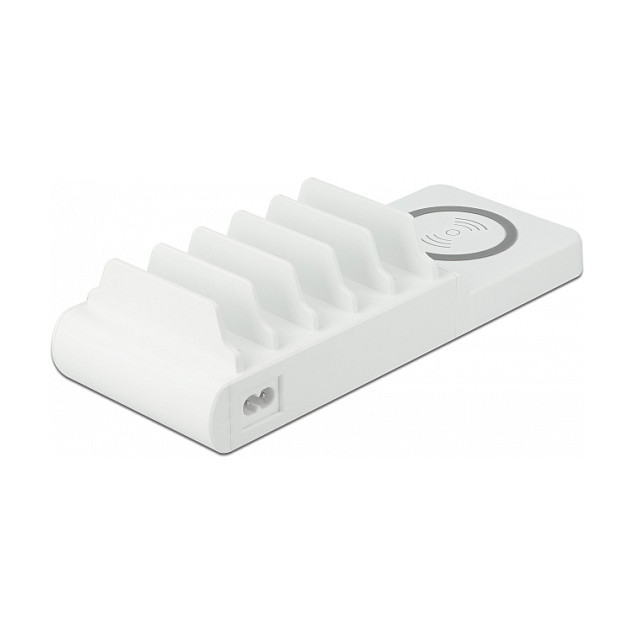 Stolni punjač DELOCK 41450 (110W, 2x USB-C PD, 3x USB-A QC 3.0, Bežično punjenje)-2