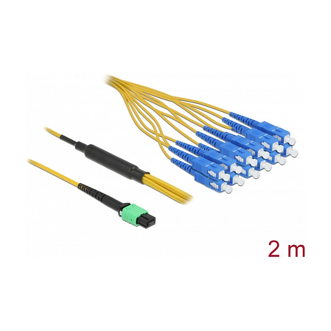 Optički kabel DELOCK MPO na 12x SC Simplex (Singlemode, 9/125 µm, 2 m)-1