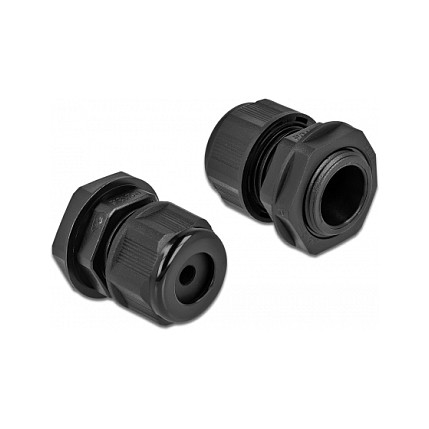 Uvodnica za kabel DELOCK PG13.5 (za okrugli kabel, crna, 2 komada)-1