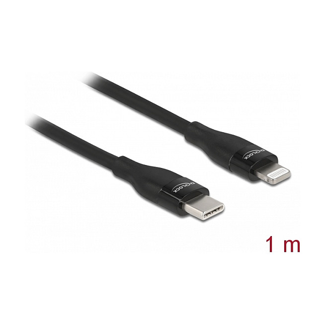 USB-C na Lightning kabel DELOCK 86637 (1m, MFi certificiran, crni)-1