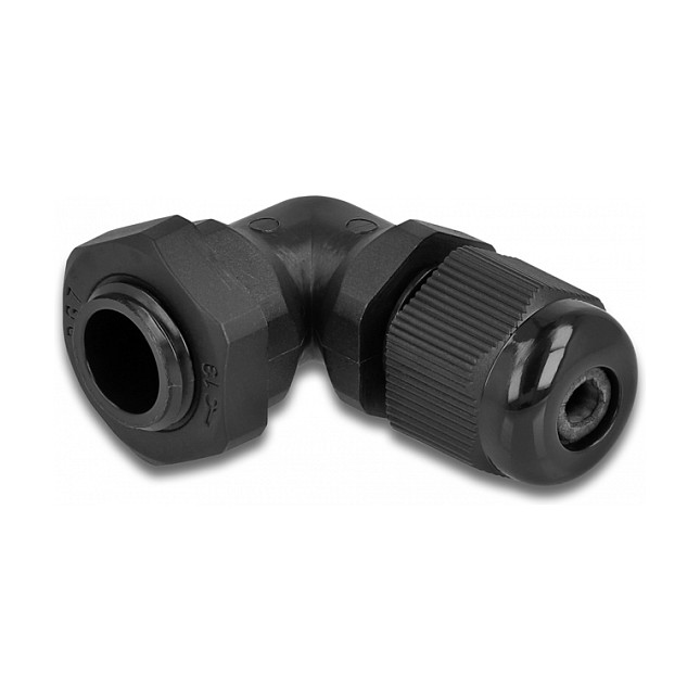 Uvodnica za kabel DELOCK 90° kutna PG7 (IP68, za kabele 3-6.5 mm, crna)