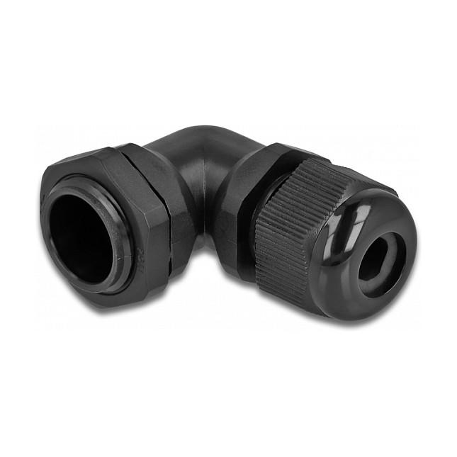 Uvodnica za kabel DELOCK PG11 90° kutna (IP68, 5-10 mm, crna)-0