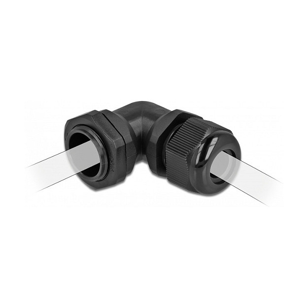 Uvodnica za kabel DELOCK PG11 90° kutna (IP68, 5-10 mm, crna)-2