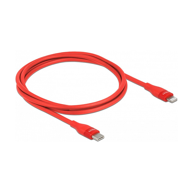 USB-C na Lightning kabel DELOCK 86634 (1m, crveni, MFi, 27W PD)-0
