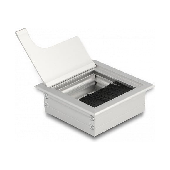 Uvodnica za kabel DELOCK 61686 (80 x 80 mm, s četkom, metalna, srebrna)-1