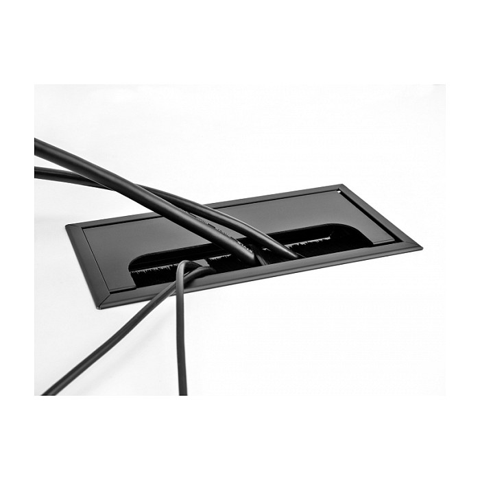 Uvodnica za kabele DELOCK 66855 (80 x 80 mm, s četkom, crna)-3