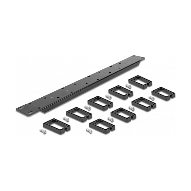 Panel za kablove DELOCK 19" 1U s 9 nosača (5 vertikalnih, 4 pod 45°)-2