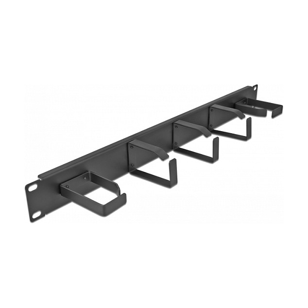Panel za upravljanje kabelima DELOCK 19" s 5 prstenova 1U crni (66848)-0