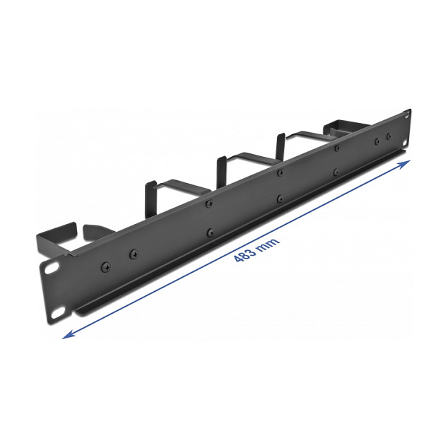 Panel za upravljanje kabelima DELOCK 19" s 5 prstenova 1U crni (66848)-1