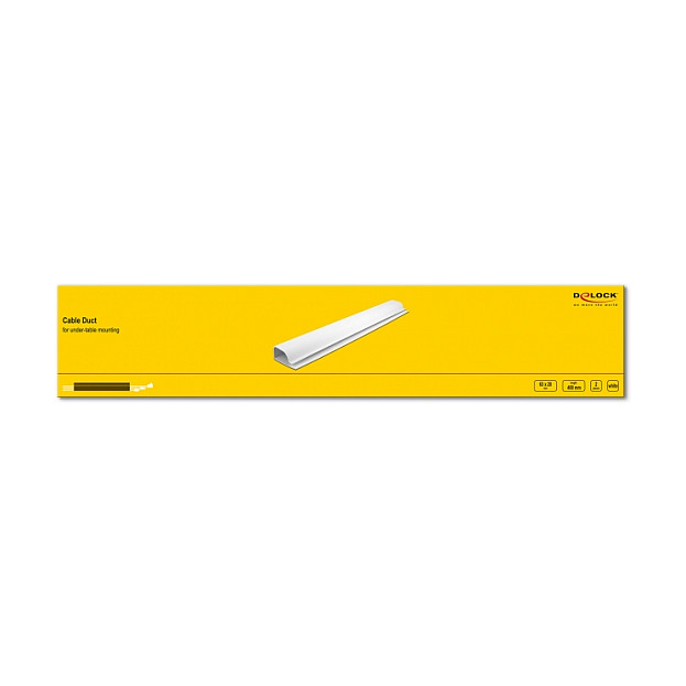 Kanalica za kablove DELOCK 20885 za ispod stola (400 x 63 x 28 mm, 2 kom, bijela)-4