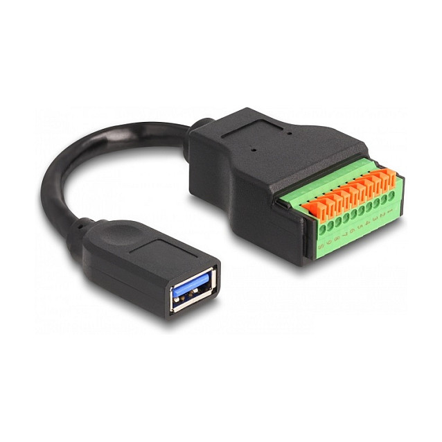USB adapter kabel DELOCK 66241 USB-A 3.2 (Ž) na 5-pinski terminalni blok, 15 cm