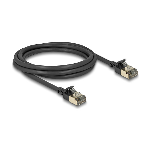 Mrežni kabel DELOCK Cat.8.1 S/FTP Slim 2m (40 Gbps, LSZH, crni)