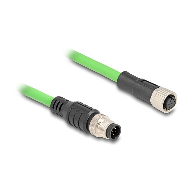 M12 Kabel DELOCK 80401 (A-kodiran, 8-pinski, M/Ž, PUR, 1 m)-2
