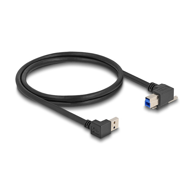 USB kabel DELOCK USB-A na USB-B 5 Gbps (1m, 90° kutni konektori, M2 vijak)-1