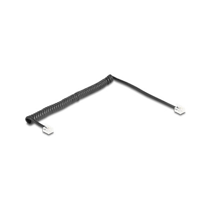Telefonski spiralni kabel DELOCK RJ11 na RJ11, 2m, crni-1