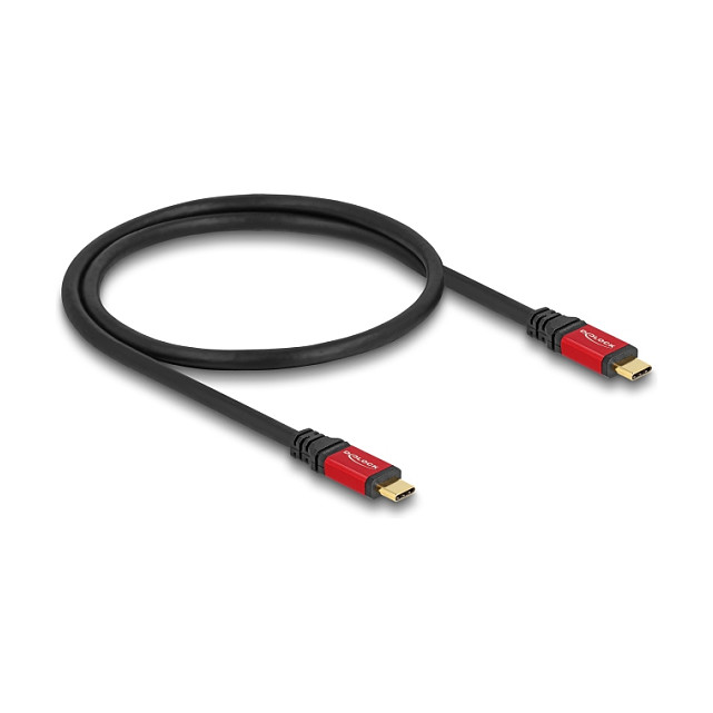 USB-C kabel DELOCK 80651 (USB 3.2 Gen 2x2, 20 Gbps, 100W PD, 4K@60Hz, 0.5m) crveni