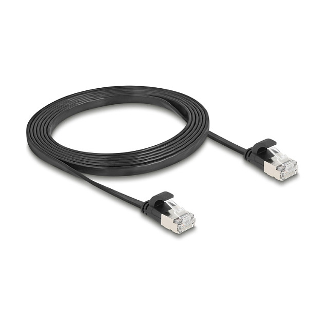 Mrežni kabel DELOCK RJ45 Cat.6A U/FTP Flat, 2m, crni-1