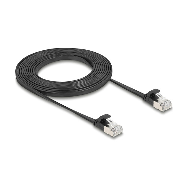 Mrežni kabel DELOCK RJ45 Cat.6A U/FTP plosnati 3m crni-1