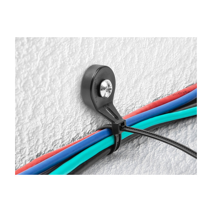 Vezice za kabele DELOCK 180x6mm s rupom za montažu (100 kom, crne)-3