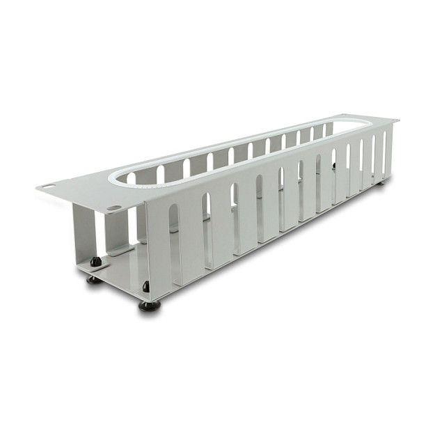 Panel za kablove DELOCK 19" 2U s otvorom i zaštitom ruba (sivi)-1