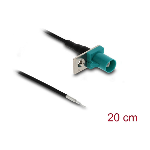 Antenski kabel DELOCK FAKRA Z na otvorene krajeve (20 cm, 1.13, 50 Ohm, rupa za montažu)-1
