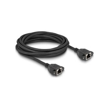 Mrežni produžni kabel DELOCK Cat.6A S/FTP (5m, RJ45 Ž/Ž, plosnati) crni