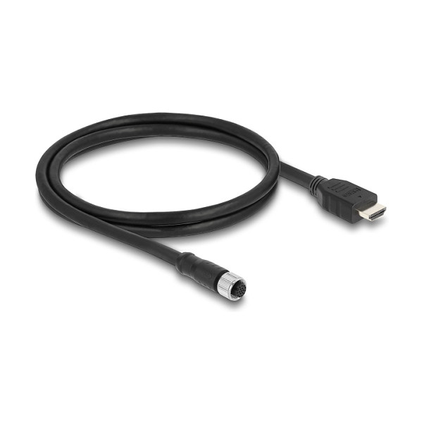 M12 na HDMI kabel DELOCK 81217 (A-kodirani, 17-pinski ženski, IP67, 1 m)