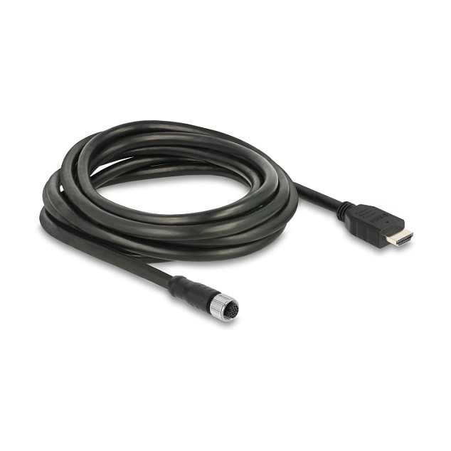 Video kabel DELOCK M12 (17-pin, A-kodiran) na HDMI, 3m (81219)-0
