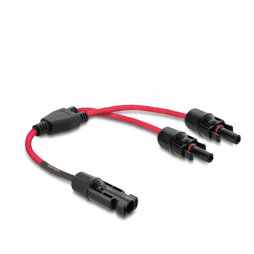 Solarni razdjelni kabel DELOCK DL4 Y-razdjelnik (1x muški na 2x ženski, 30 cm, crveni, IP67)
