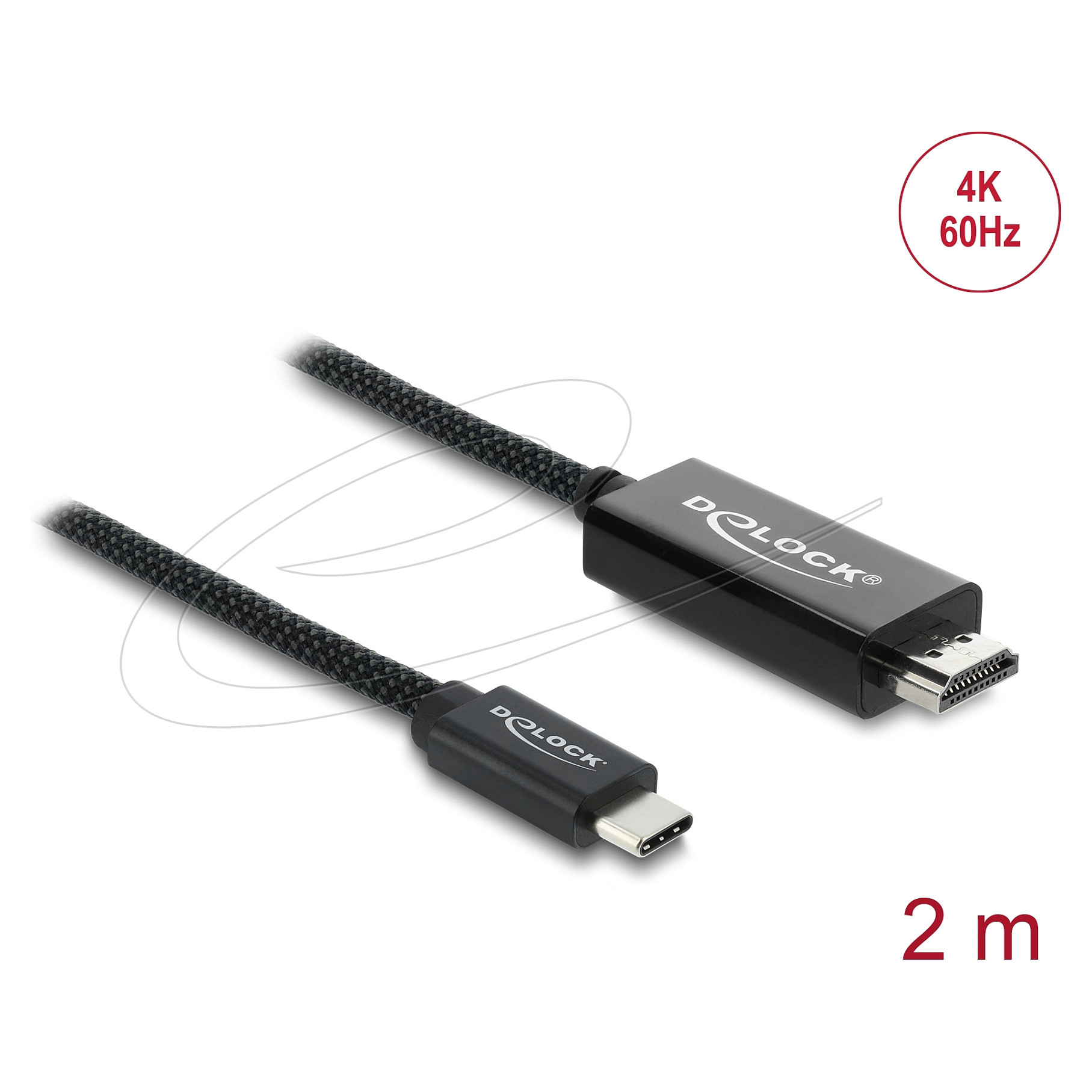 USB-C na HDMI kabel DELOCK 81704 (4K 60Hz, DP Alt Mode, pleteni, 2m)-1