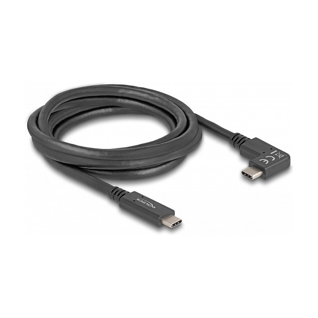 USB-C kabel DELOCK 80038 (USB-C na USB-C, 2m, 5 Gbps, 4K 60Hz, PD 60W, kutni konektori)-0