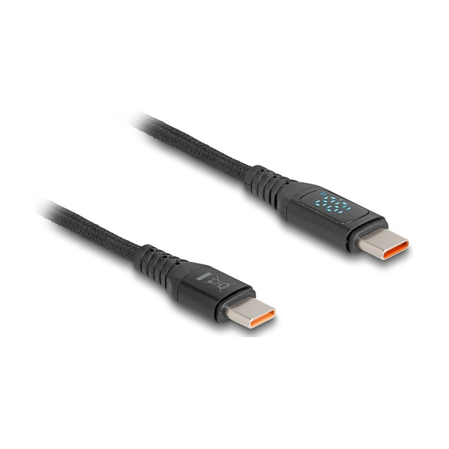 USB-C kabel DELOCK 88136 (USB-C na USB-C, PD 3.1 140W, zaslon za prikaz snage, 1.2 m)