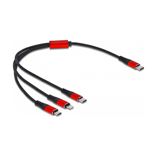 USB kabel za punjenje 3-u-1 DELOCK 86710 (USB-C na Lightning / Micro USB / USB-C, 30 cm)-0