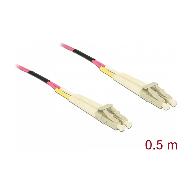 Optički kabel DELOCK LC/UPC na LC/UPC (Multimode OM4, 0.5 m, LSZH)