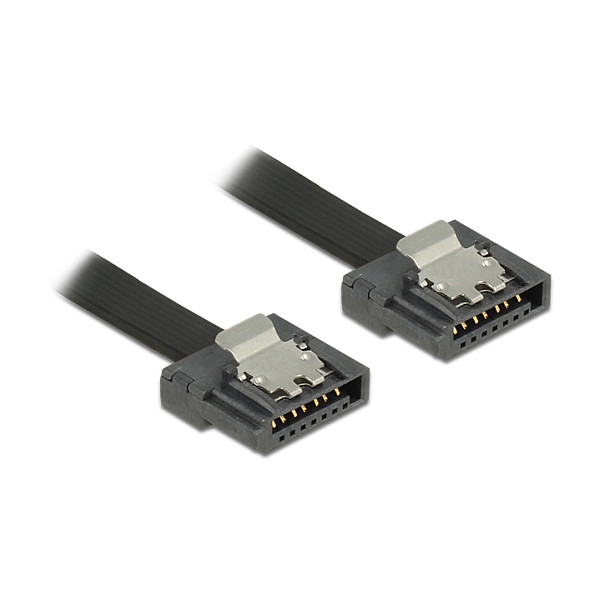 SATA kabel DELOCK FLEXI 50 cm (6 Gb/s, ravan/ravan, metalne kopče)-0