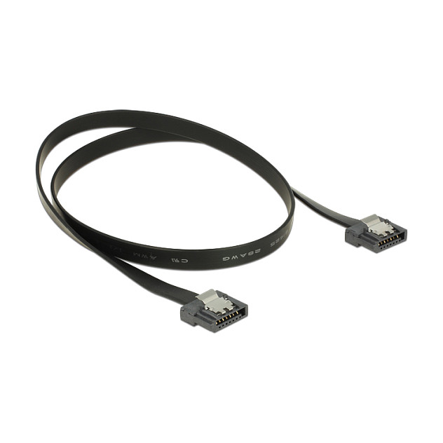 SATA kabel DELOCK FLEXI 50 cm (6 Gb/s, ravan/ravan, metalne kopče)-1