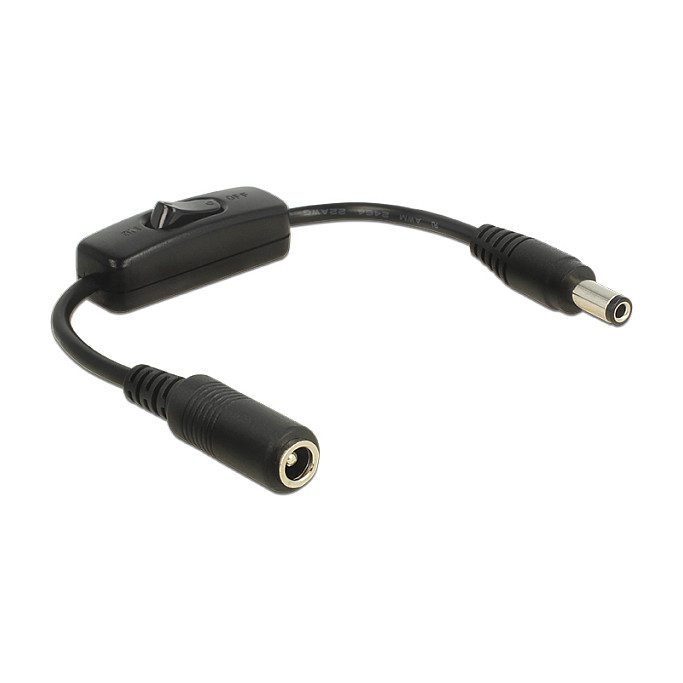 Adapter kabel DELOCK DC 5.5 x 2.5 mm s prekidačem (M/Ž, 20 cm)-0