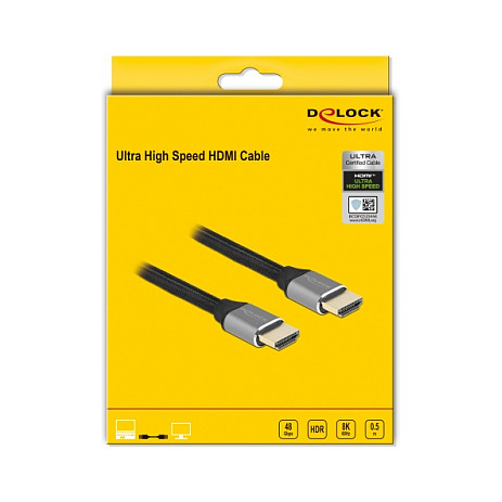 HDMI kabel DELOCK Ultra High Speed 8K 60 Hz (48 Gbps, 0.5m, certificiran)-2