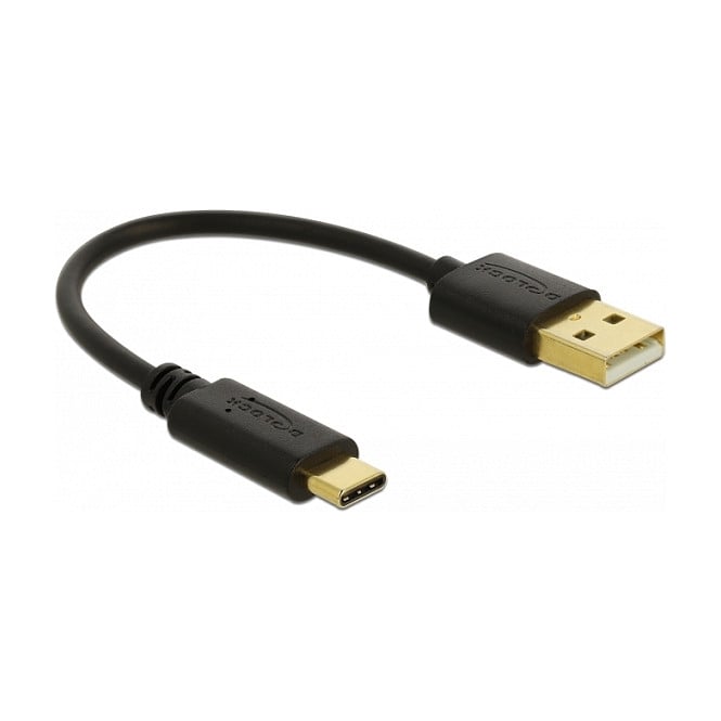 USB kabel DELOCK USB-A na USB-C 15cm (3A, tekstilni oplet)-0