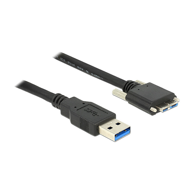 USB kabel DELOCK Type-A na Micro-B s vijcima (2 m, 5 Gbps, za industrijske kamere)-1