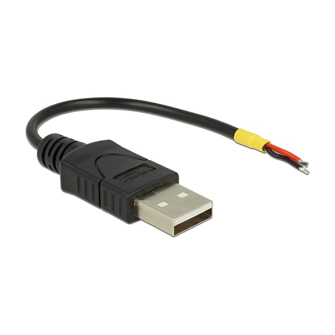 USB kabel DELOCK 2.0 Tip-A na 2 otvorena kraja (10 cm, 22 AWG, za napajanje)