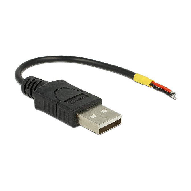 USB kabel DELOCK 2.0 Tip-A na 2 otvorena kraja (10 cm, 22 AWG, za napajanje)-0