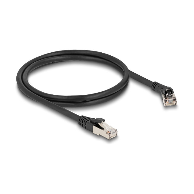 Mrežni kabel DELOCK RJ45 Cat.8.1 S/FTP 1m (40 Gbps, 45° kutni konektor)