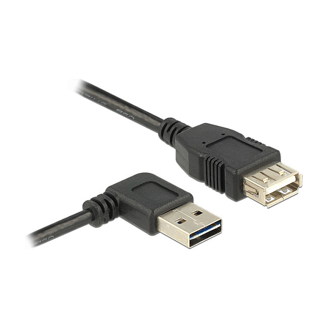 USB kabel DELOCK EASY-USB 2.0 A (M) na A (Ž) produžni 1m (kutni)