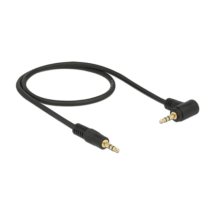 Audio kabel DELOCK 3.5mm (3-pin, M/M, kutni) 1m crni-1