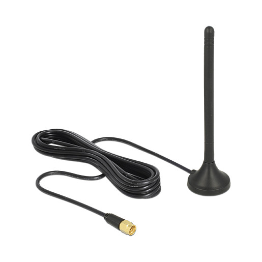 Antena DELOCK 12419 GSM/UMTS/LTE (SMA, 2.5 dBi, 3m kabel, magnetska baza)