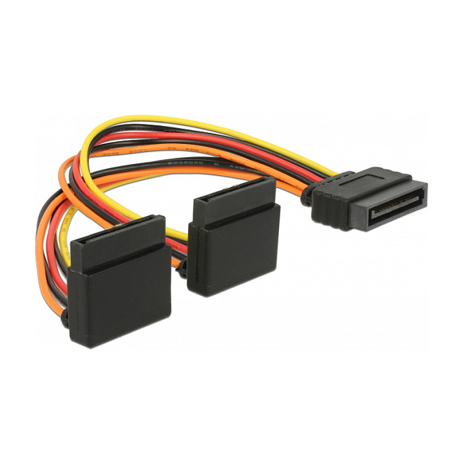 SATA Power Y-kabel DELOCK 60170 (15-pinski muški na 2x 15-pinski ženski, 15 cm)-0